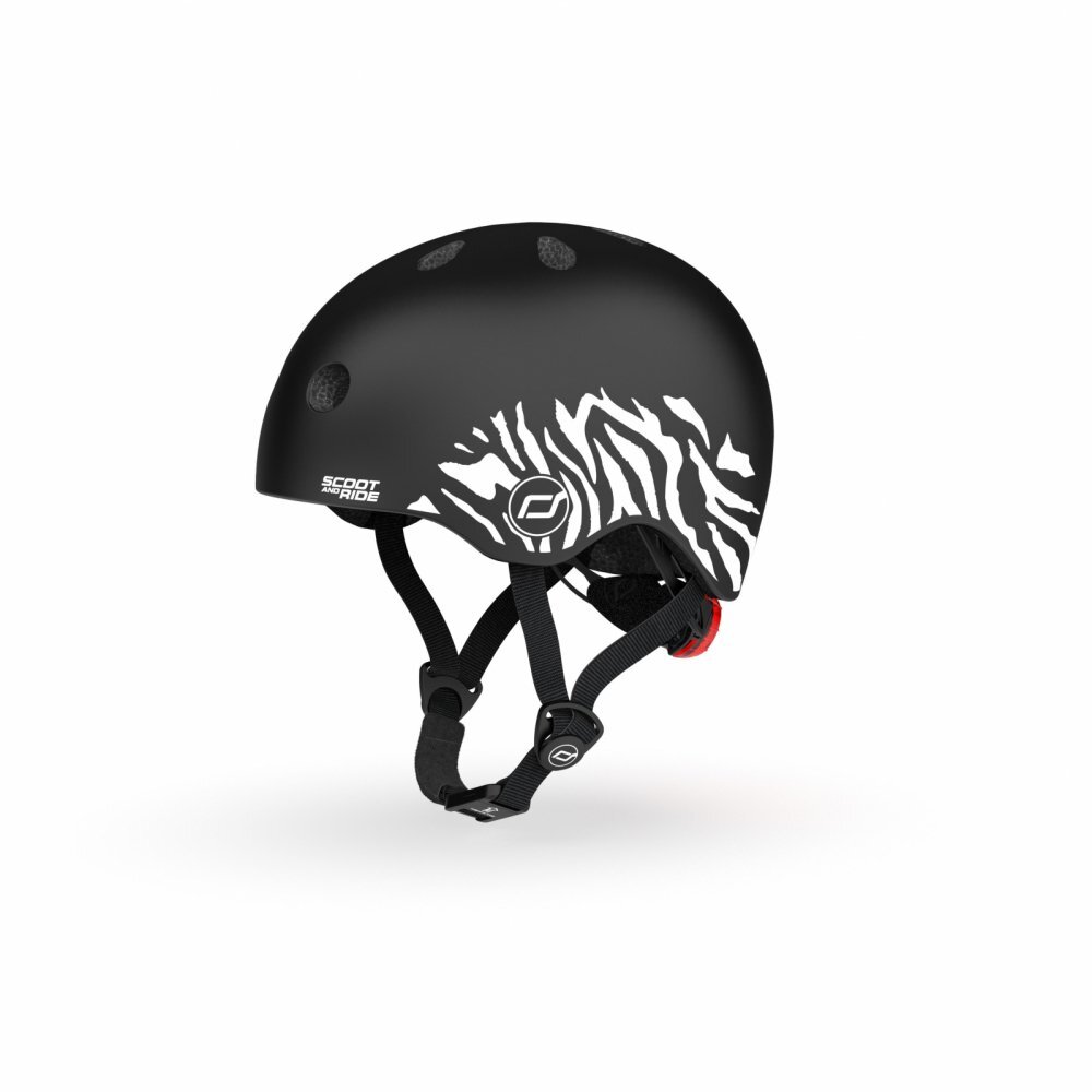 SCOOT AND RIDE Casca de protectie pentru copii sistem de reglare magnetic cu led XXS-S 45-51 cm 1 an+ Zebra Scoot Ride