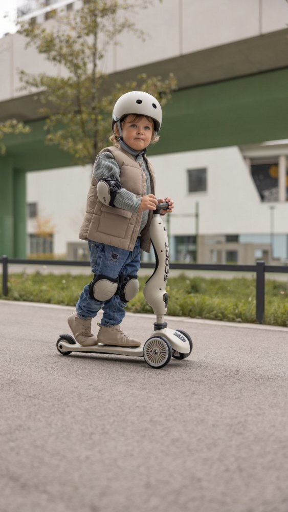 SCOOT AND RIDE Set de protectie genunchiere si cotiere marime S Ash