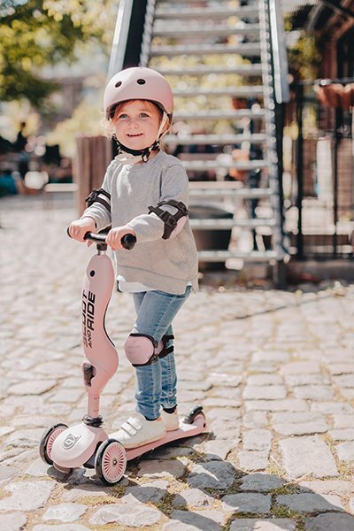 SCOOT AND RIDE Set de protectie genunchiere si cotiere marime S Rose