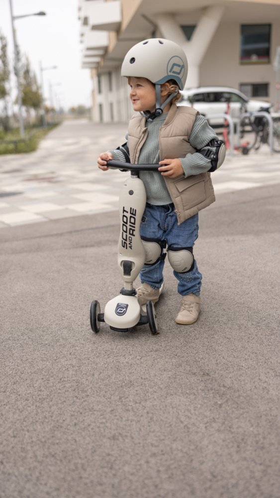 SCOOT AND RIDE Set de protectie genunchiere si cotiere marime S Steel