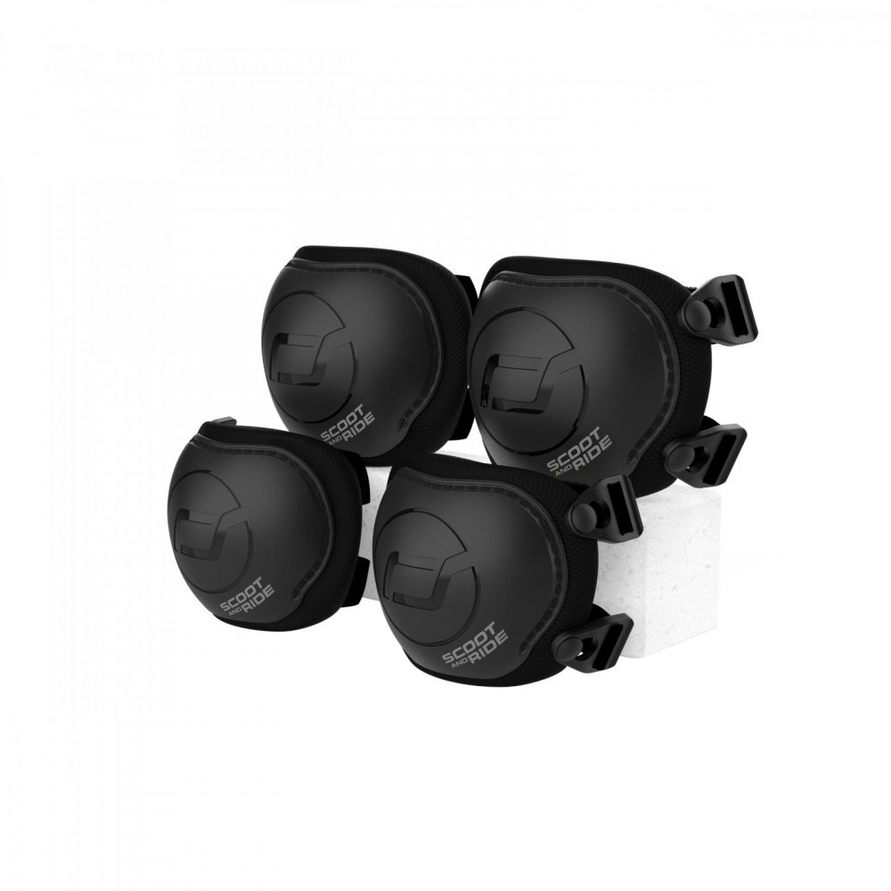 SCOOT AND RIDE Set de protectie genunchiere si cotiere marime XXS Black Ash