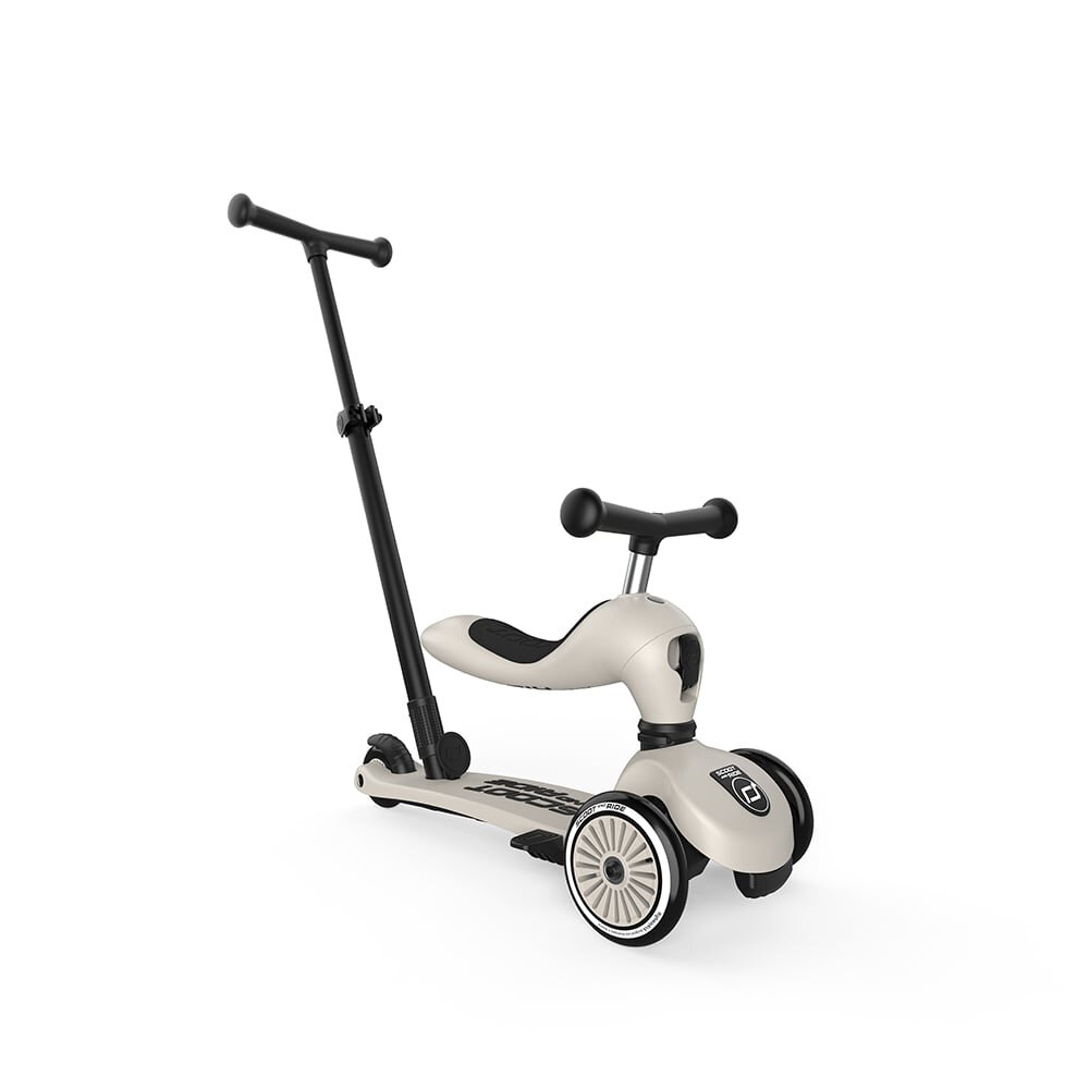 SCOOT AND RIDE Trotineta copii cu sezut si maner transformabila 3 in 1 Highwaykick 1 Push and Go Ash 1-5 ani pana la 50 kg Scoot Ride