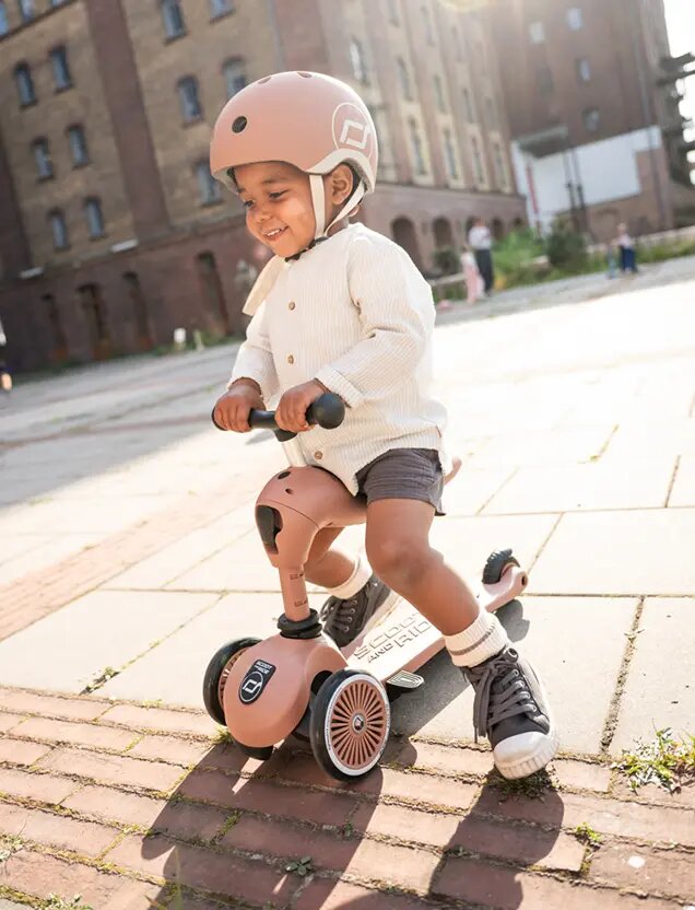 SCOOT AND RIDE Trotineta copii cu sezut si maner transformabila 3 in 1 Highwaykick 1 Push and Go Mocha 1-5 ani pana la 50 kg Scoot Ride
