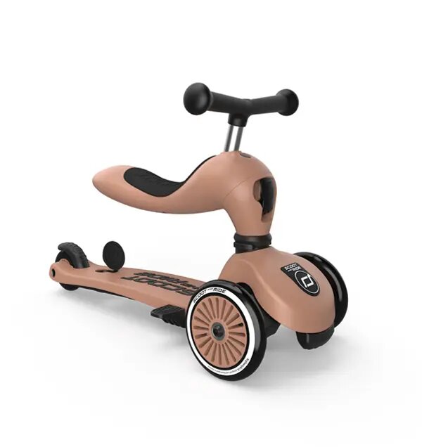 SCOOT AND RIDE Trotineta copii cu sezut si maner transformabila 3 in 1 Highwaykick 1 Push and Go Mocha 1-5 ani pana la 50 kg Scoot Ride