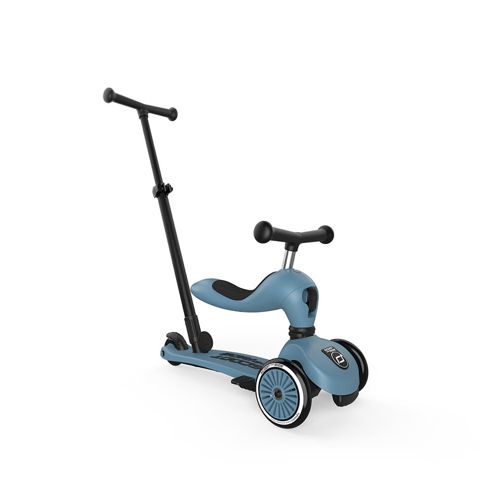 SCOOT AND RIDE Trotineta copii cu sezut si maner transformabila 3in1 Highwaykick 1 Push and Go Steel 1-5 ani pana la 50 kg Scoot Ride