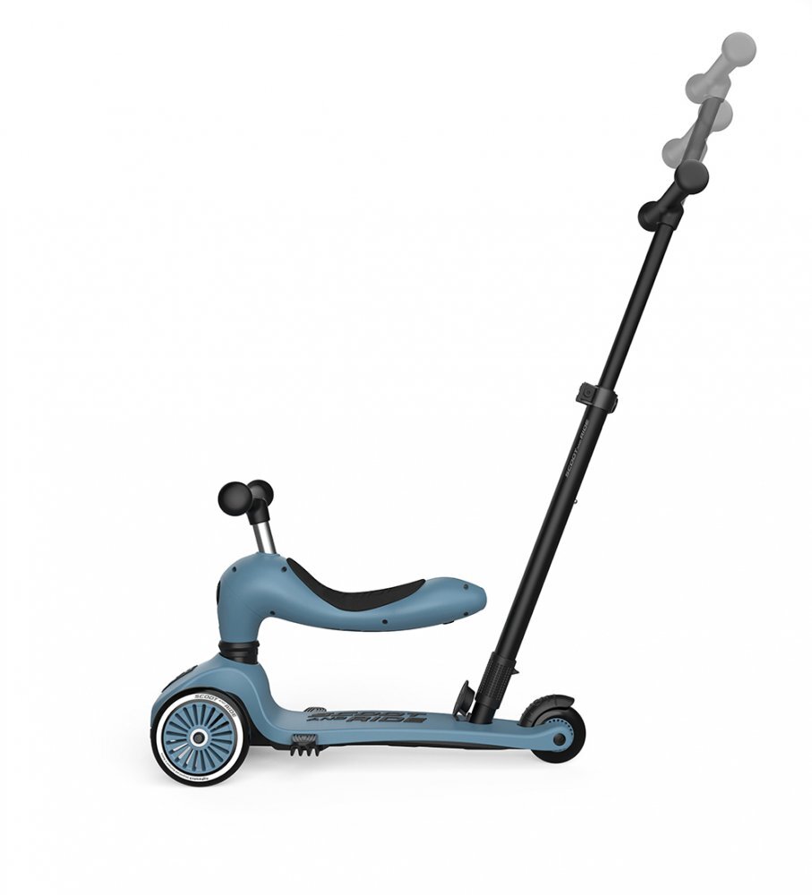 SCOOT AND RIDE Trotineta copii cu sezut si maner transformabila 3in1 Highwaykick 1 Push and Go Steel 1-5 ani pana la 50 kg Scoot Ride