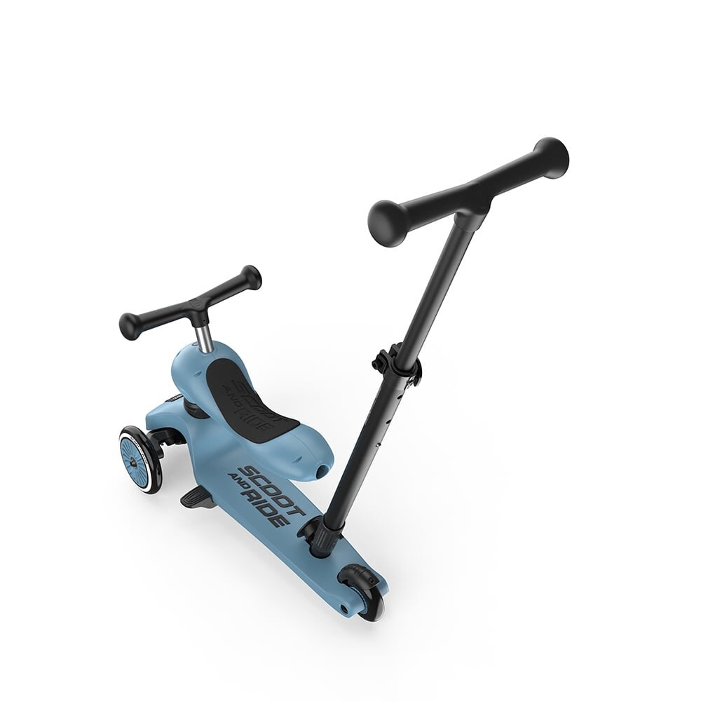 SCOOT AND RIDE Trotineta copii cu sezut si maner transformabila 3in1 Highwaykick 1 Push and Go Steel 1-5 ani pana la 50 kg Scoot Ride