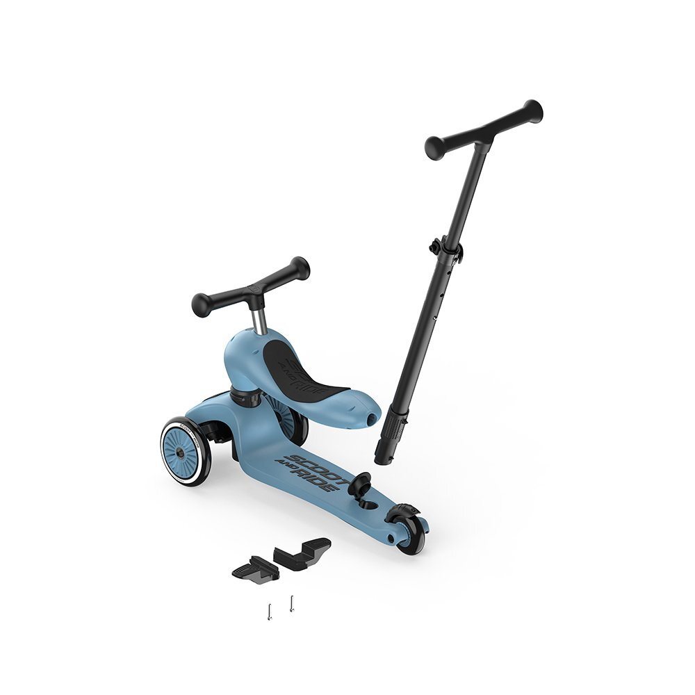 SCOOT AND RIDE Trotineta copii cu sezut si maner transformabila 3in1 Highwaykick 1 Push and Go Steel 1-5 ani pana la 50 kg Scoot Ride
