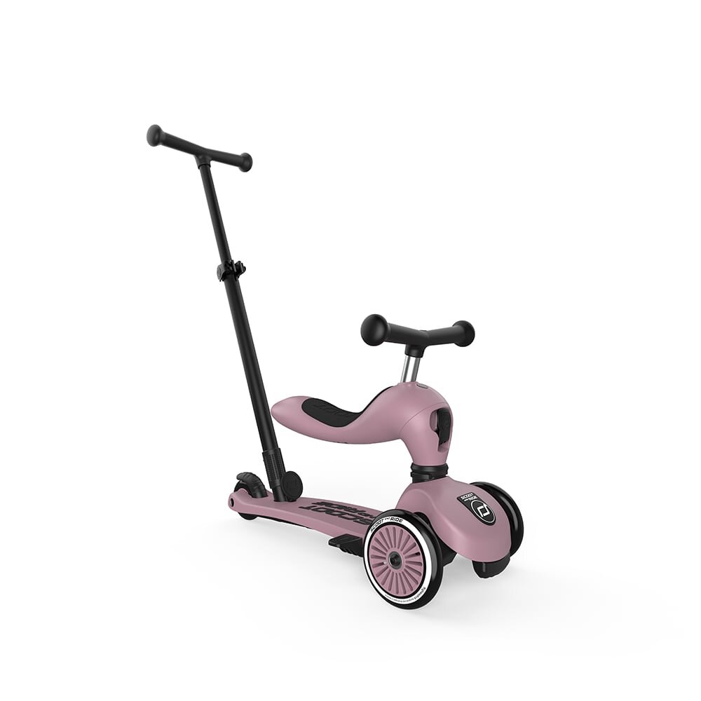 SCOOT AND RIDE Trotineta copii cu sezut si maner transformabila 3in1 Highwaykick 1 Push and Go Wildberry 1-5 ani pana la 50 kg Scoot Ride