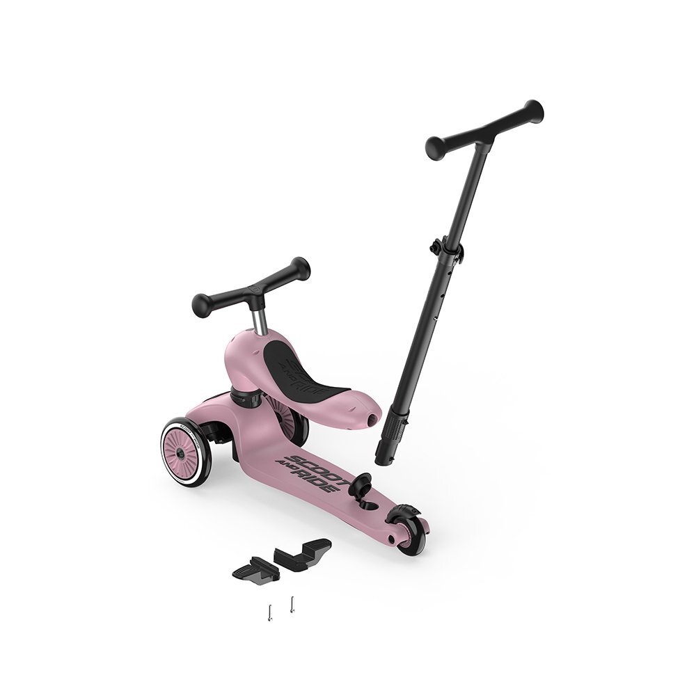 SCOOT AND RIDE Trotineta copii cu sezut si maner transformabila 3in1 Highwaykick 1 Push and Go Wildberry 1-5 ani pana la 50 kg Scoot Ride