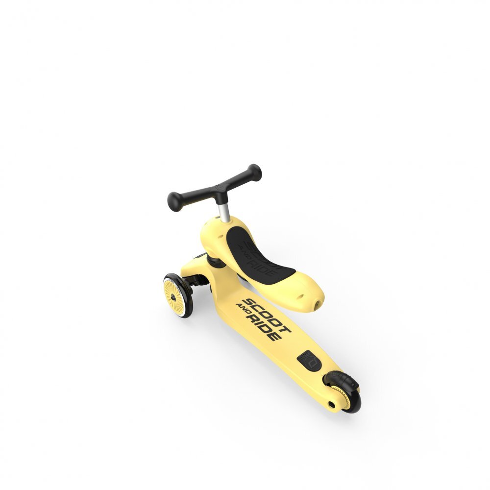 SCOOT AND RIDE Trotineta copii cu sezut transformabila 2 in 1 HighwayKick 1 Lemon 1-5 ani pana la 50 kg Scoot Ride