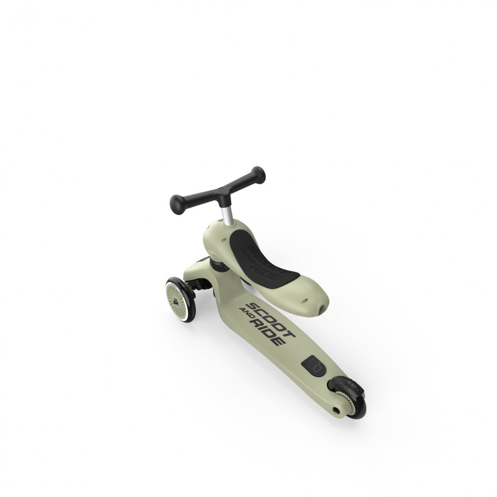 SCOOT AND RIDE Trotineta copii cu sezut transformabila 2 in 1 HighwayKick 1 Olive 1-5 ani pana la 50 kg Scoot Ride