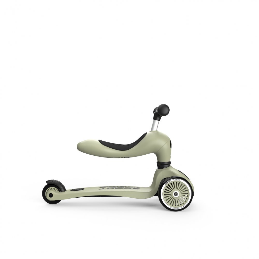 SCOOT AND RIDE Trotineta copii cu sezut transformabila 2 in 1 HighwayKick 1 Olive 1-5 ani pana la 50 kg Scoot Ride