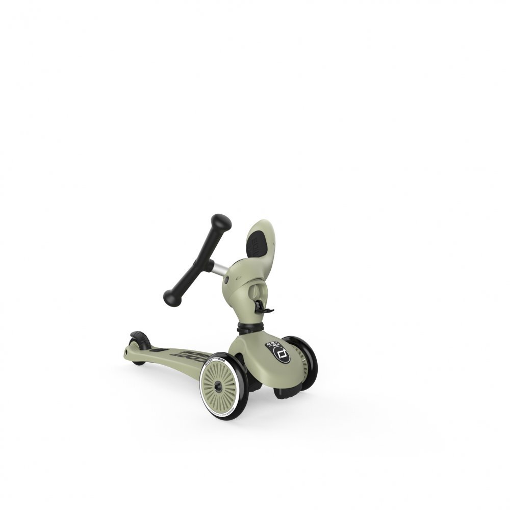 SCOOT AND RIDE Trotineta copii cu sezut transformabila 2 in 1 HighwayKick 1 Olive 1-5 ani pana la 50 kg Scoot Ride