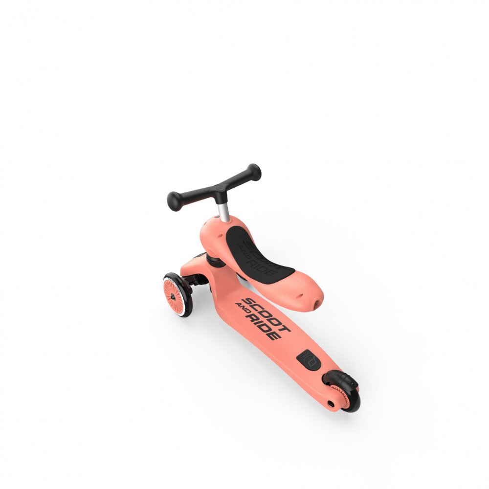 SCOOT AND RIDE Trotineta copii cu sezut transformabila 2 in 1 HighwayKick 1 Peach 1-5 ani pana la 50 kg Scoot Ride
