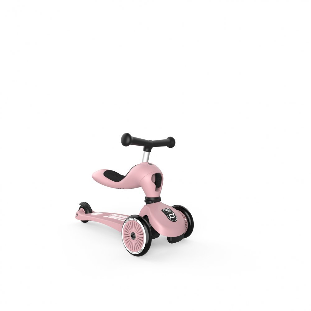 SCOOT AND RIDE Trotineta copii cu sezut transformabila 2 in 1 HighwayKick 1 Rose 1-5 ani pana la 50 kg Scoot Ride