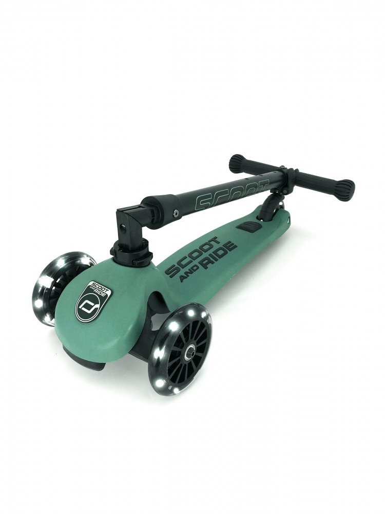 SCOOT AND RIDE Trotineta copii pliabila reglabila roti luminoase Highwaykick 3 Led Forest 3-6 ani pana la 50 kg Scoot Ride