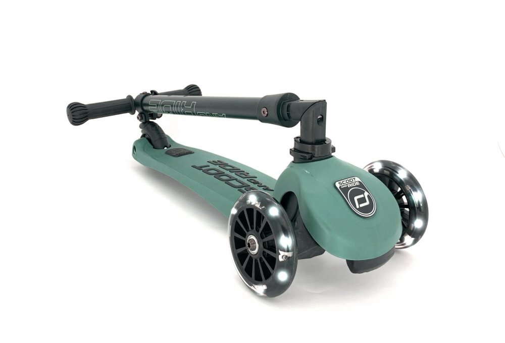 SCOOT AND RIDE Trotineta copii pliabila reglabila roti luminoase Highwaykick 3 Led Forest 3-6 ani pana la 50 kg Scoot Ride