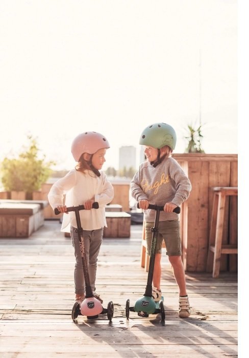 SCOOT AND RIDE Trotineta copii pliabila reglabila roti luminoase Highwaykick 3 Led Forest 3-6 ani pana la 50 kg Scoot Ride