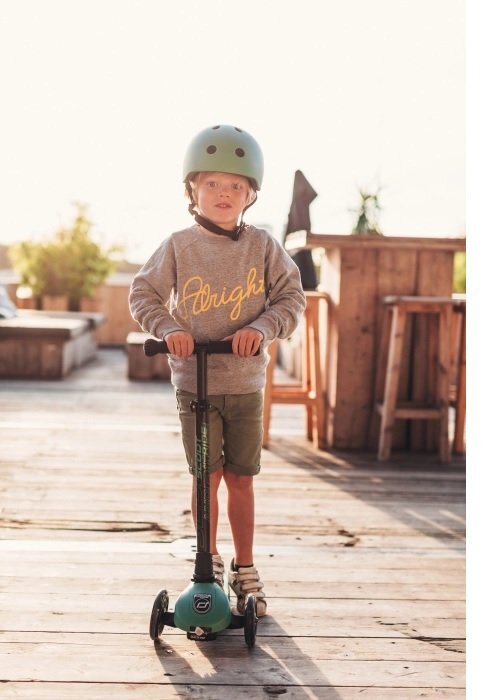 SCOOT AND RIDE Trotineta copii pliabila reglabila roti luminoase Highwaykick 3 Led Forest 3-6 ani pana la 50 kg Scoot Ride
