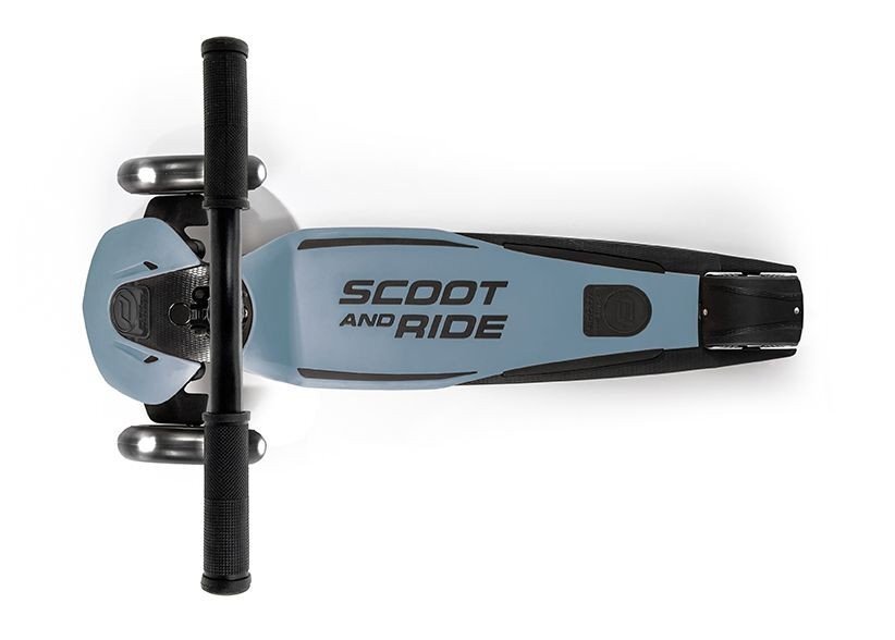 SCOOT AND RIDE Trotineta copii pliabila reglabila roti luminoase Highwaykick 5 Led Steel 5 ani + pana la 80 kg Scoot Ride
