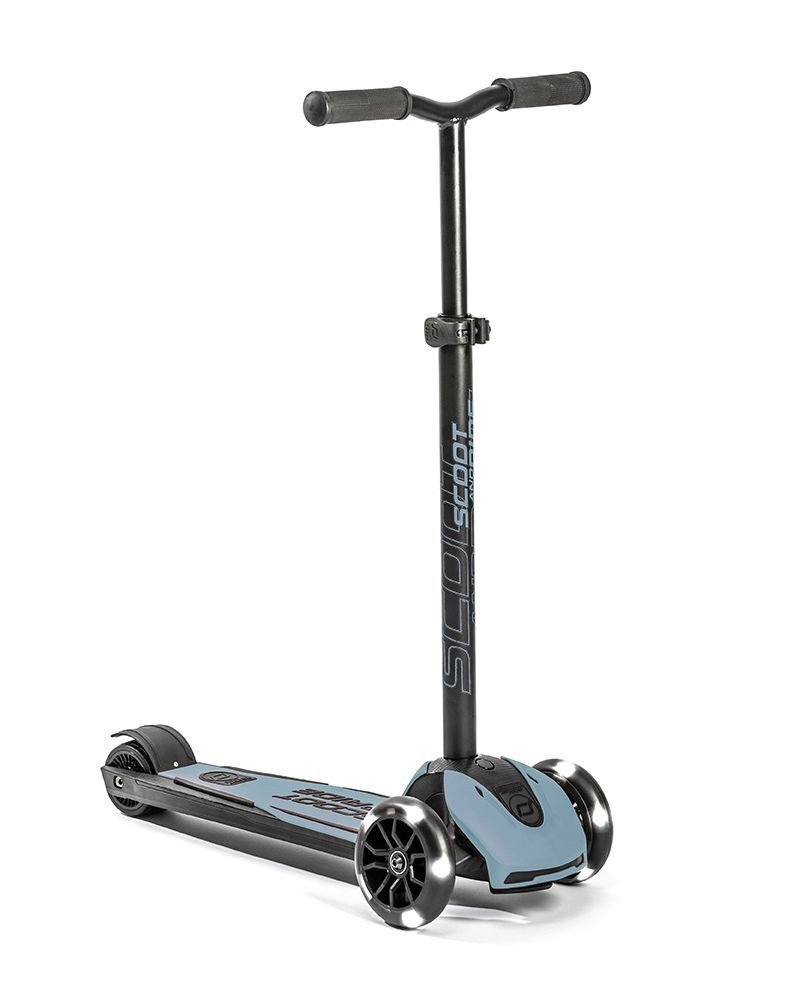 SCOOT AND RIDE Trotineta copii pliabila reglabila roti luminoase Highwaykick 5 Led Steel 5 ani + pana la 80 kg Scoot Ride
