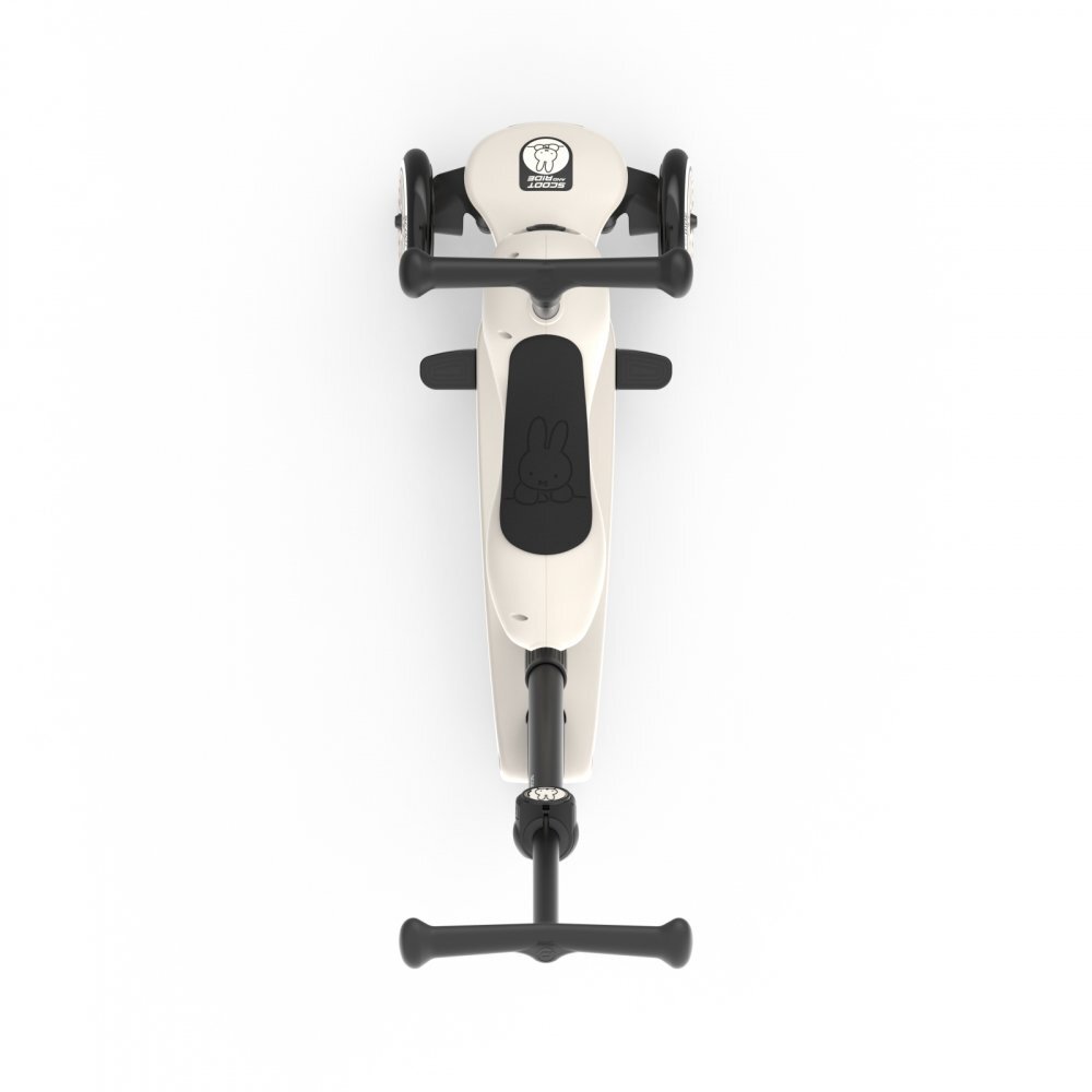 SCOOT AND RIDE Trotineta pentru copii 3 in 1 Premium Scoot Ride HighwayKick 1 Push and Go Miffy cu sezut si maner pentru parinte sistem anti-rasturnare 1-5 ani