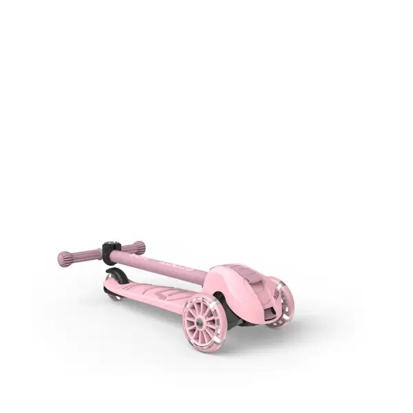SCOOT AND RIDE Trotineta pentru copii Highwaykick 3S Led Rose pliabila reglabila roti led 3 ani+ greutate suportata 50 kg
