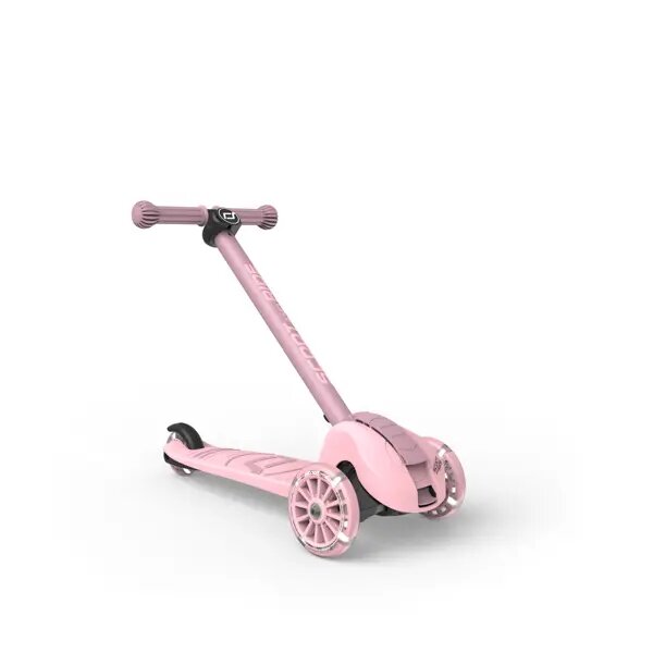 SCOOT AND RIDE Trotineta pentru copii Highwaykick 3S Led Rose pliabila reglabila roti led 3 ani+ greutate suportata 50 kg