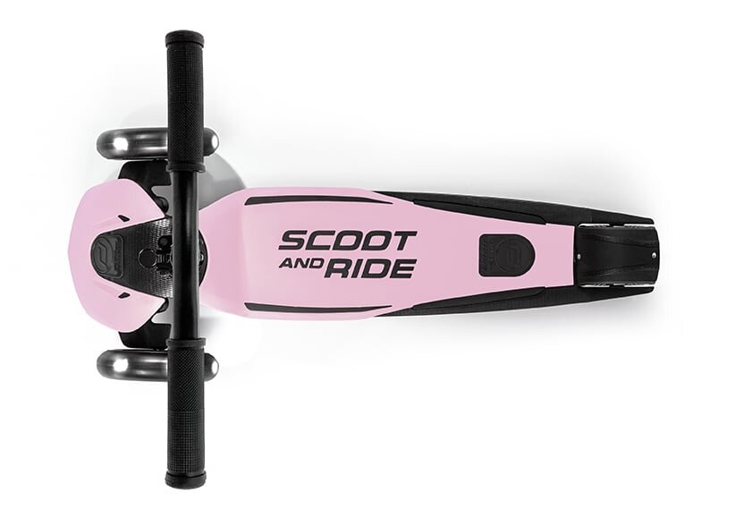 SCOOT AND RIDE Trotineta pentru copii Highwaykick 5 Led Rose pliabila reglabila roti led greutate suportata 80 kg