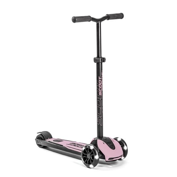 SCOOT AND RIDE Trotineta pentru copii Highwaykick 5 Led Rose pliabila reglabila roti led greutate suportata 80 kg