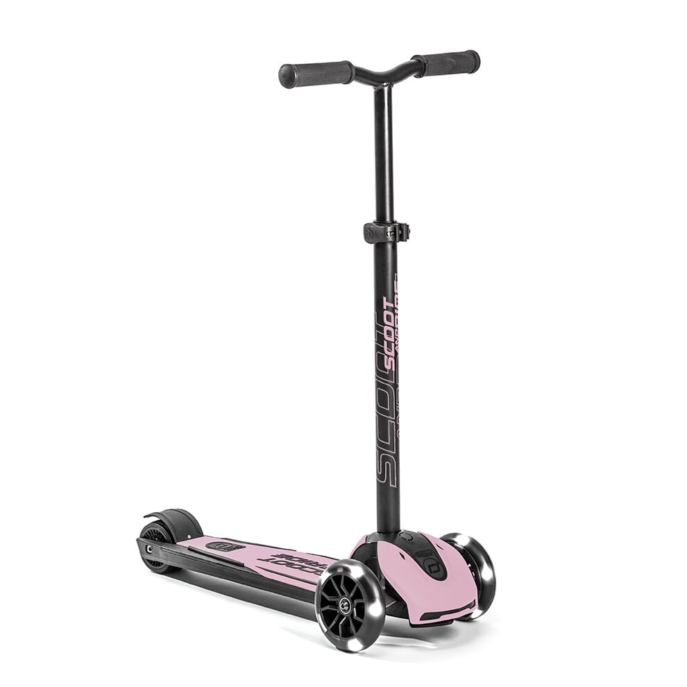 SCOOT AND RIDE Trotineta pentru copii Highwaykick 5 Led Rose pliabila reglabila roti led greutate suportata 80 kg