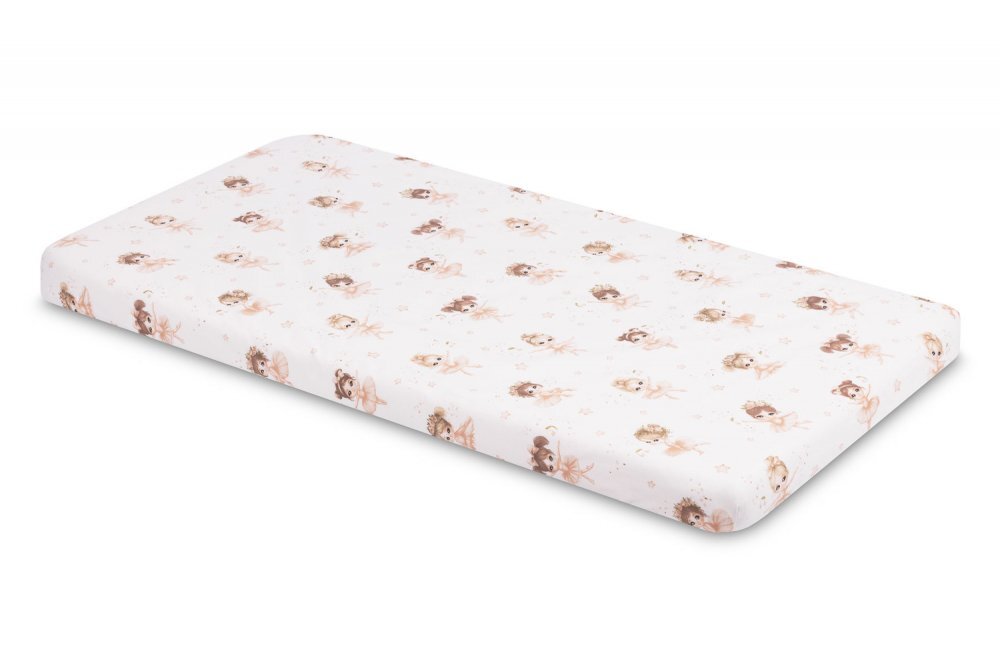 Sensillo Cearceaf imprimat Ballerina Pink pentru saltea copii 120x60 cmbanda elastica de fixarematerial din bumbac 100