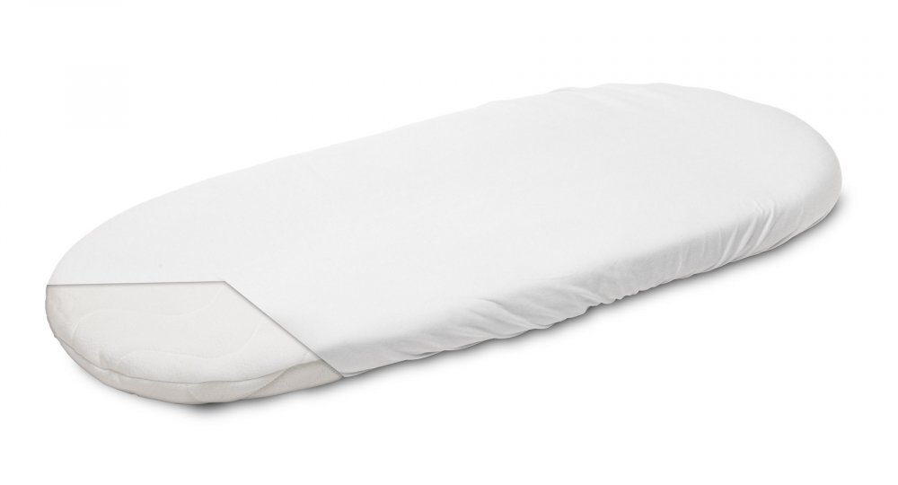 Sensillo Cearceaf pentru saltea landou copii Alb 75x35 cm cu elastic roatacontinut fibre din bambuslavabil 40grade