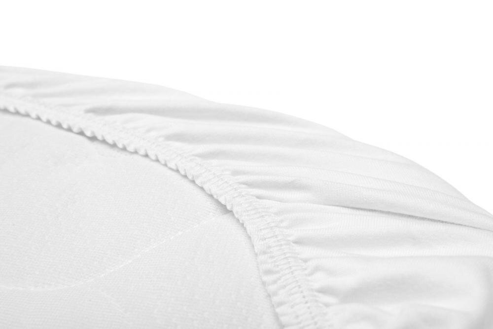 Sensillo Cearceaf pentru saltea landou copii Jersey Alb 75x35 cm din bumbac cu elastic roatalavabil 40grade