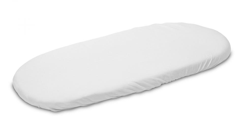 Sensillo Cearceaf pentru saltea landou copii Jersey Alb 75x35 cm din bumbac cu elastic roatalavabil 40grade