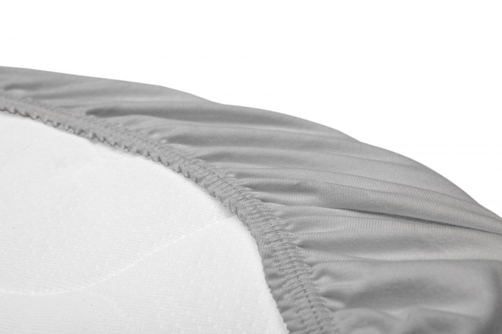 Sensillo Cearceaf pentru saltea landou copii Jersey Gri 75x35 cm din bumbac cu elastic roatalavabil 40grade