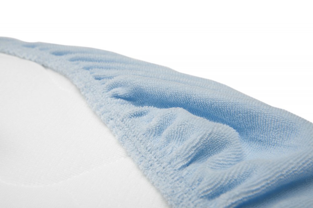Sensillo Cearceaf pentru saltea landou copii Terry Blue 75x35 cm cu elastic roatalavabil 40gradematerial terry din bumbac