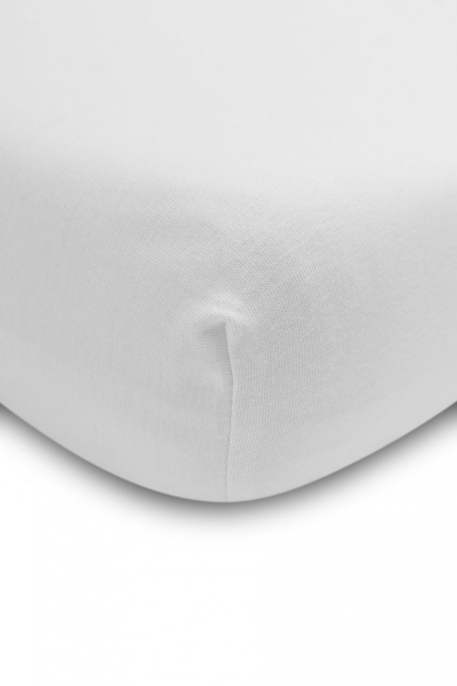 Sensillo Cearsaf din bumbac Jersey Deluxe Alb 120x60 cm cu elastic roata