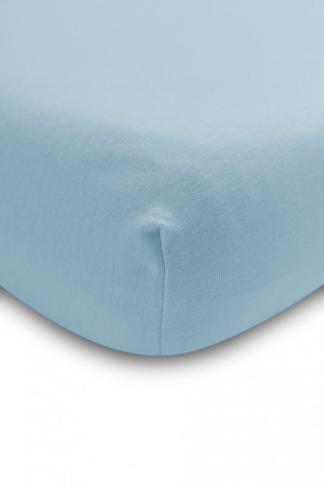 Sensillo Cearsaf din bumbac Jersey Deluxe Blue 120x60 cm cu elastic roata