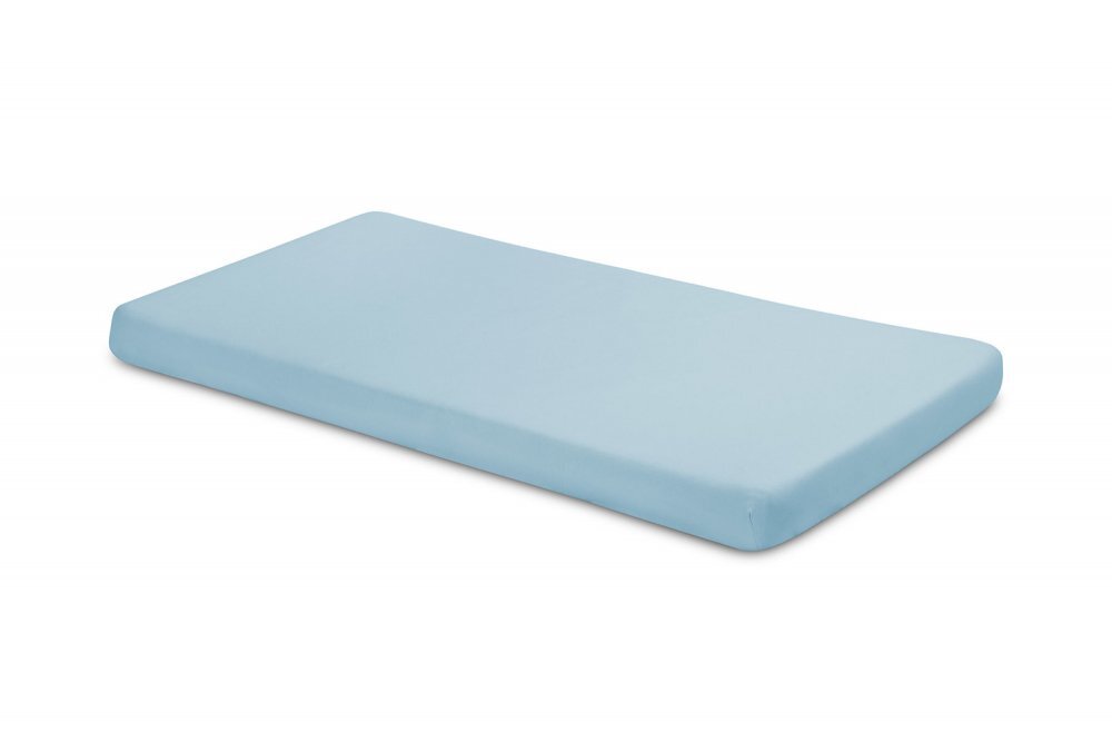 Sensillo Cearsaf din bumbac Jersey Deluxe Blue 120x60 cm cu elastic roata