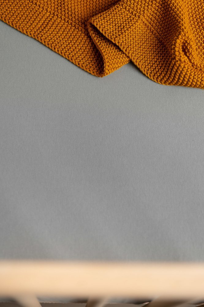 Sensillo Cearsaf din bumbac Jersey Deluxe Gri 120x60 cm cu elastic roata