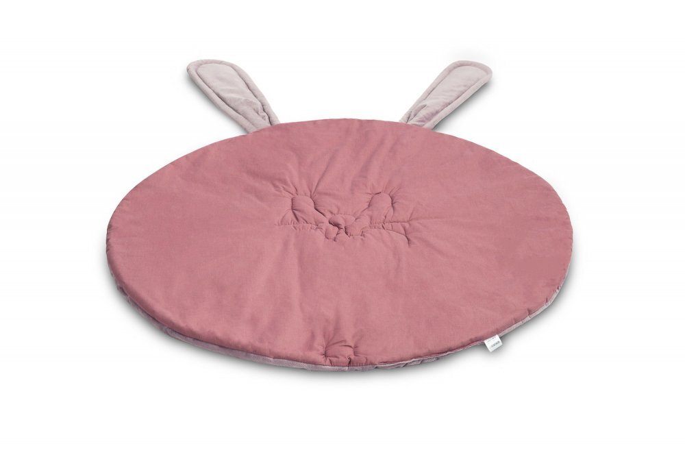 Sensillo Covoras din catifea cu doua fete pentru camera copii diametru 90cm Velvet Bunny Pink