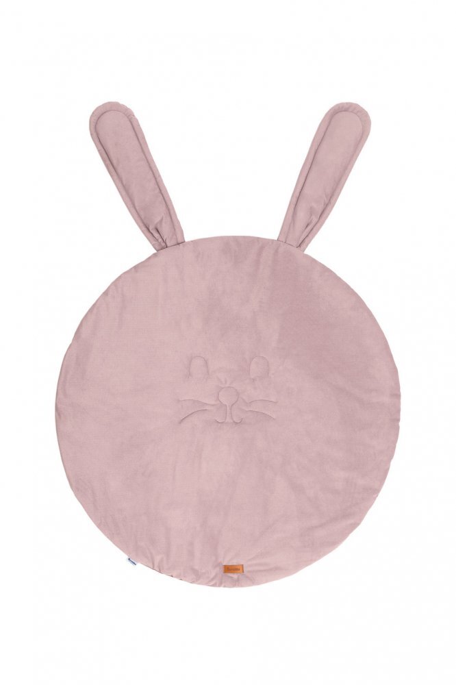 Sensillo Covoras din catifea cu doua fete pentru camera copii diametru 90cm Velvet Bunny Pink