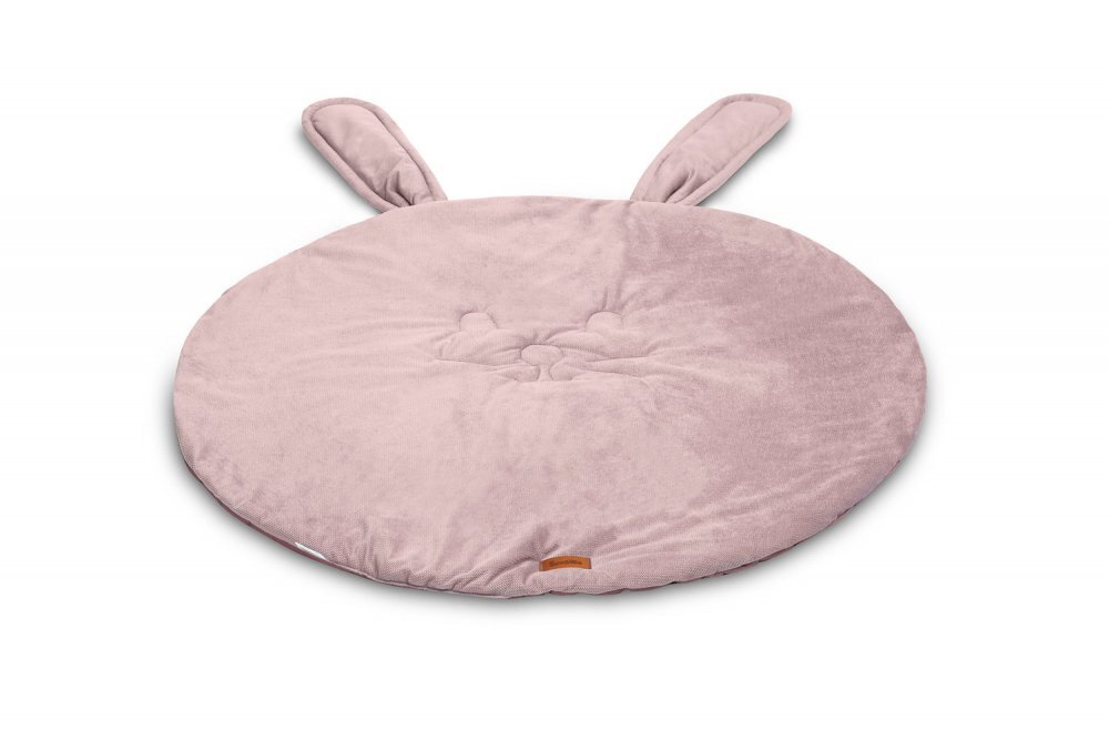 Sensillo Covoras din catifea cu doua fete pentru camera copii diametru 90cm Velvet Bunny Pink