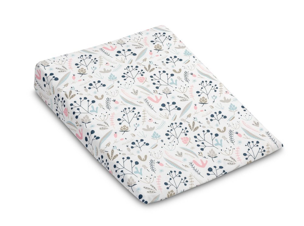 Sensillo Husa pentru perna cu plan inclinat 38x30 cm Merisoare alb inchidere cu fermoar material bumbac