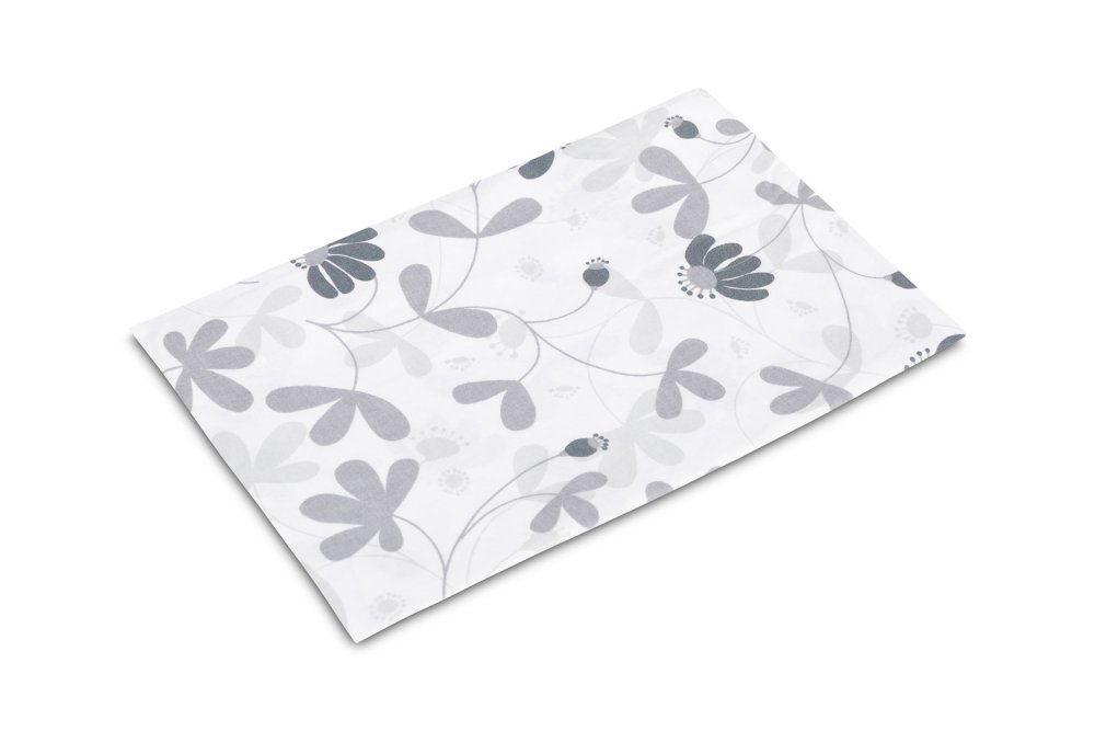 Sensillo Husa pentru perna cu plan inclinat 38x60 cm Frunze gri inchidere cu fermoar material bumbac