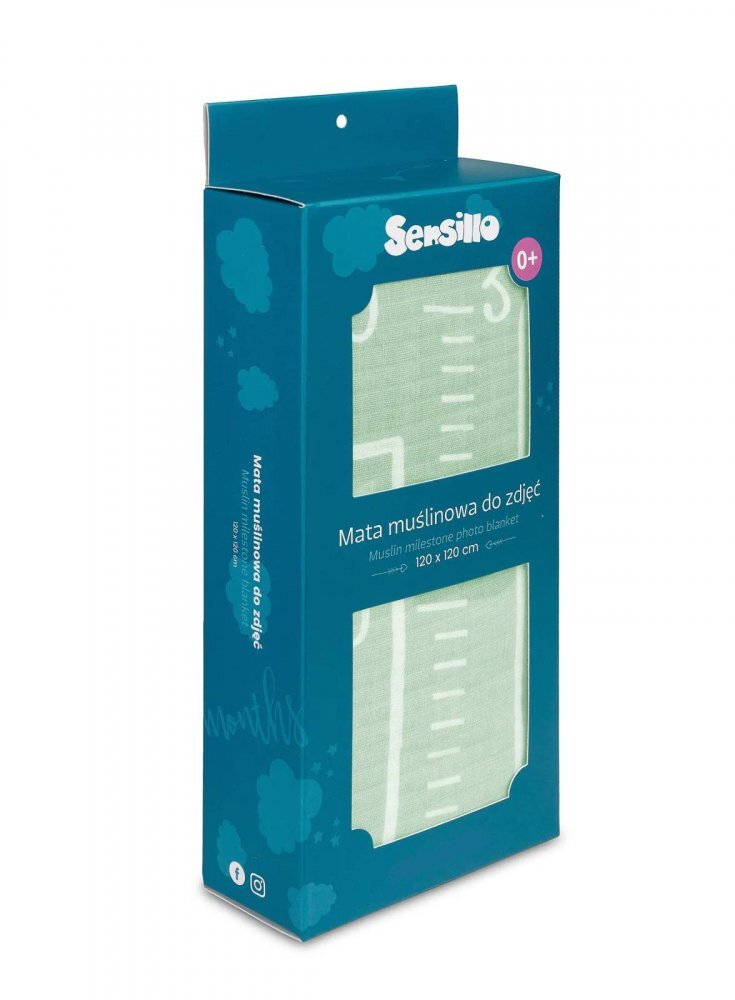Sensillo Paturica aniversara pentru bebelusi cu grafic crestere in inaltime 120 x 120 cm Green Giraffe