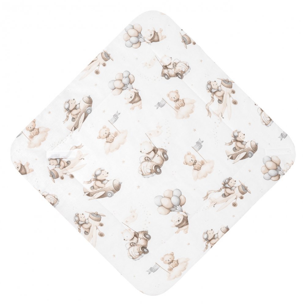 Sensillo Paturica de infasat bebelusi Teddy Beige 75x75 cm din bumbacinchidere velcromultifunctionala