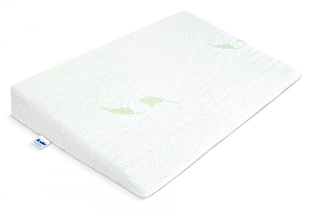 Sensillo Perna antisufocare pentru patut copii Luxe Aloe Vera 38x60 cmspuma perforata T25 de inalta densitatehusa detasabila